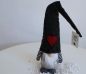 Preview: Funny troll - wizard with beard black/white striped shirt and lapel cap anthrazit 40cm