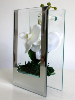 Design vase in polished glass incl. Orchid 11x18 cm from Formano