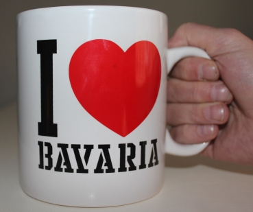 I LOVE BAVARIA The XXL ceramic coffee-mug (0,75l) for Bavarian fans