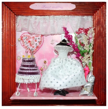 Hochzeitsgeschenk: 3D Wandbild "Sweet Wedding" als DEKO-Kreativset (Bastelset)