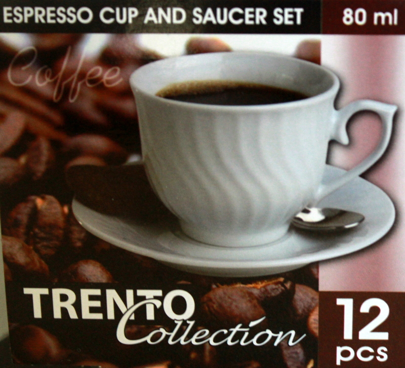 Wonderful and timeless Espresso cup-set white (12-piece) in clear-cut gift  box These TRENTO Espresso cups in timeless ceramic design are delivered  with a support in a gift box (transparent). As an attractive