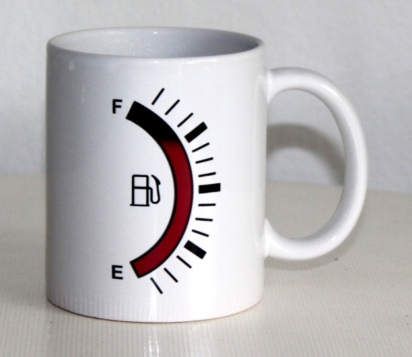 White  mug with tank indicator - reacts to heat