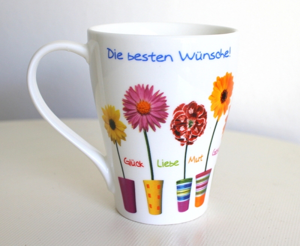 coffee cup with best wishes sign