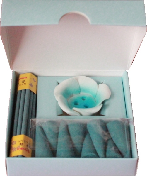 Set Incense (10 items) as a gift idea with incense holder and various incense (scented ocean)