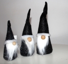 Funny troll set of 3 with laces and beard in gray / anthracite